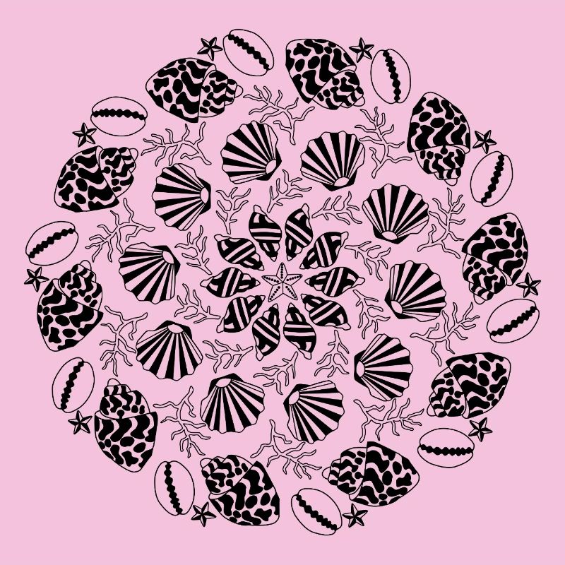 Shell Mandala black and white