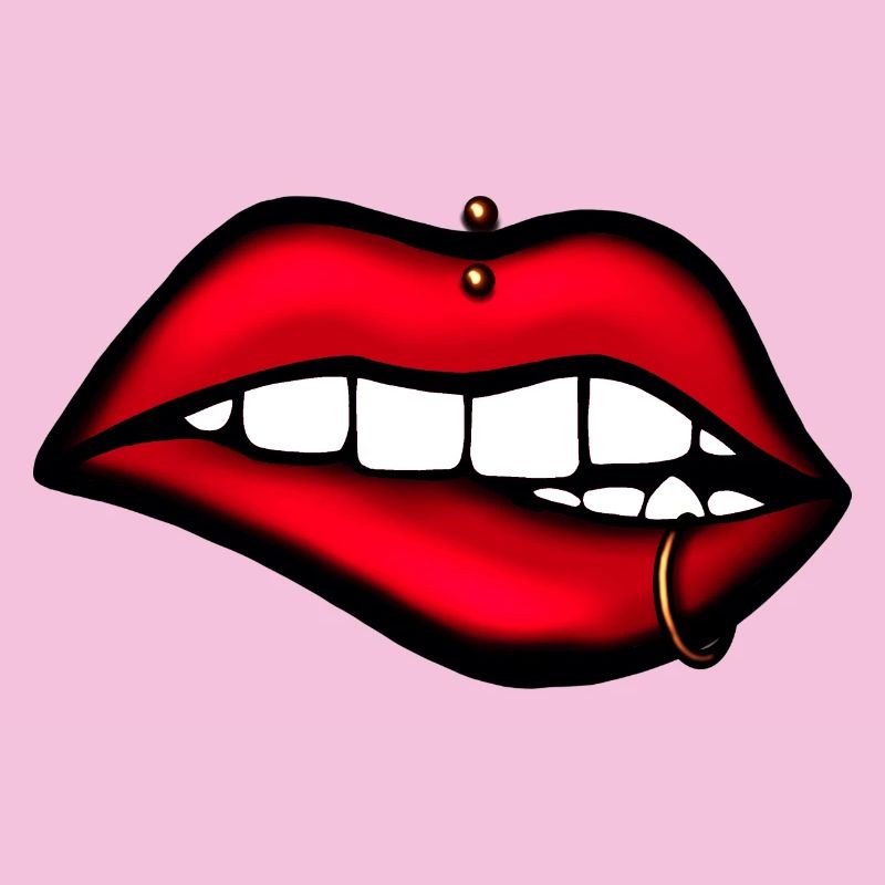 Lèvres avec piercing – Design esthétique