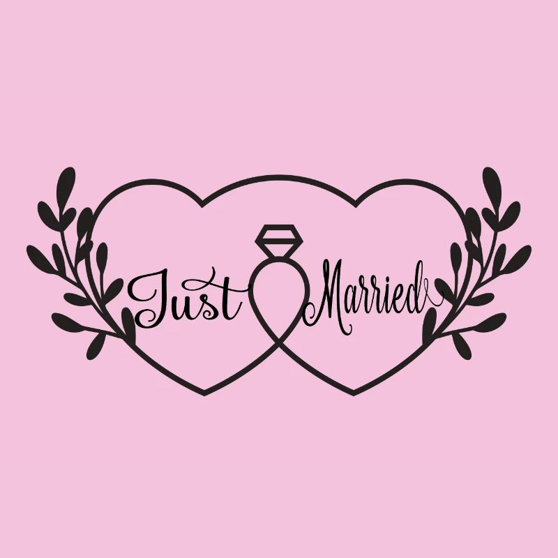Cœurs entrelacés et bague -  Just Married