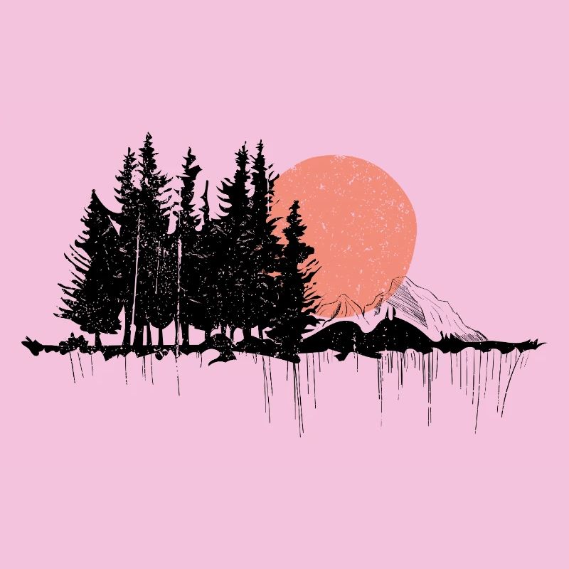 Conception de silhouette de forêt nocturne