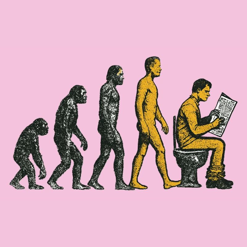 Evolution to Toilet Man Grunge Funny