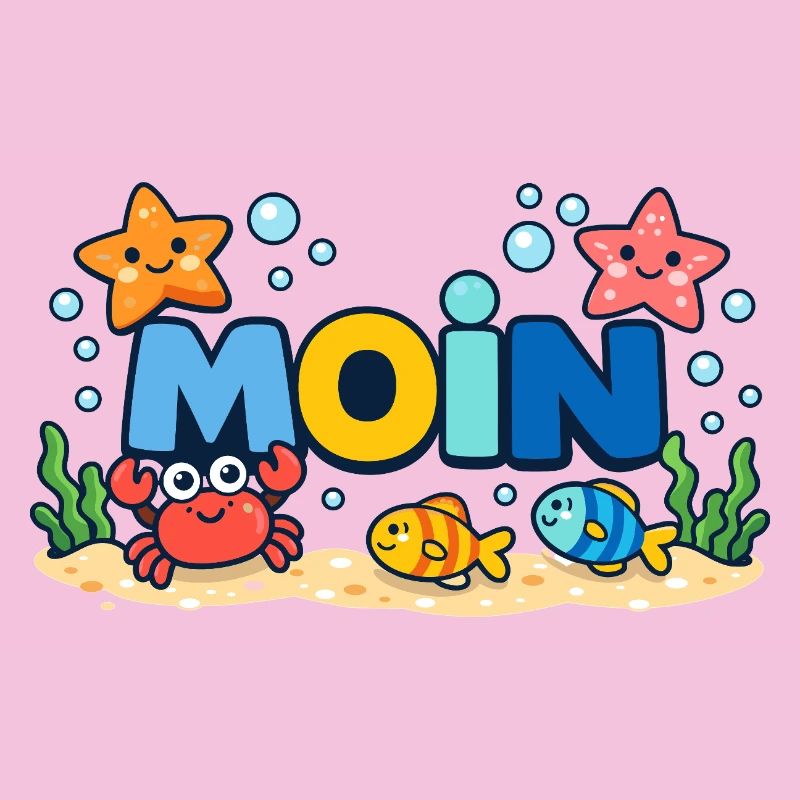 MOIN Möwe Leuchtturm Maritim Bunt