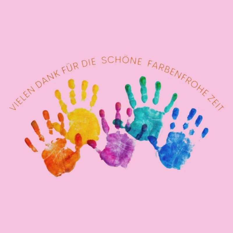 Farbenreiche Handabdrücke Dankzeit