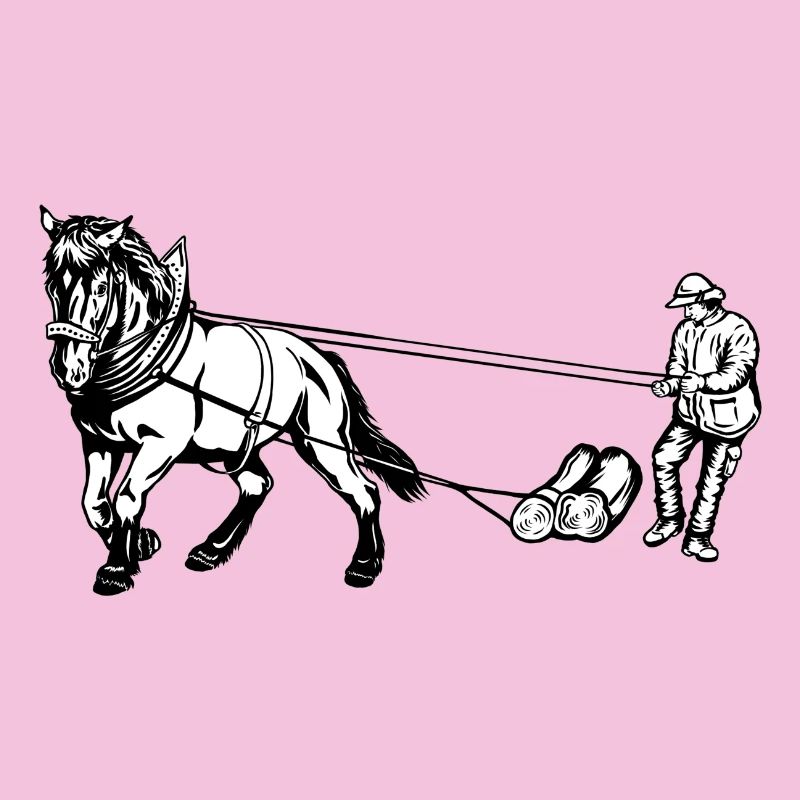 Holzrücker mit Pferd