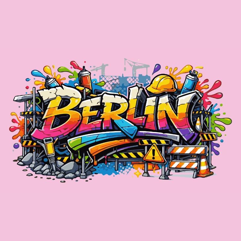 Berlin Graffiti Baustellen Style mit Farbeffekten