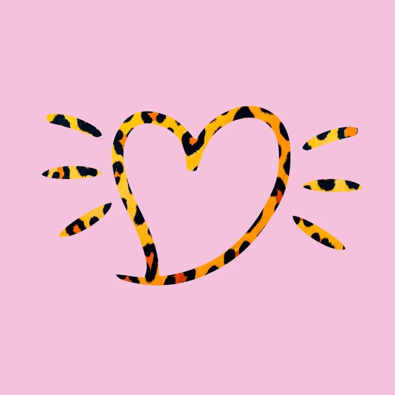 Leopard Herz mit Sonnenstrahlen