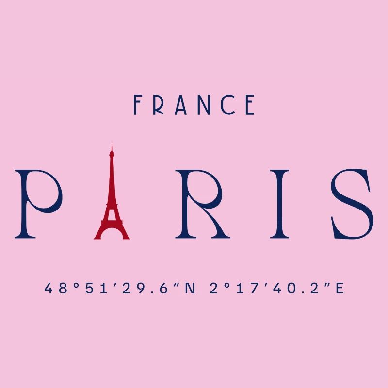 Paris Blue Eiffel Tower Red