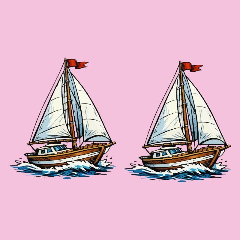 Sailing ships on waves