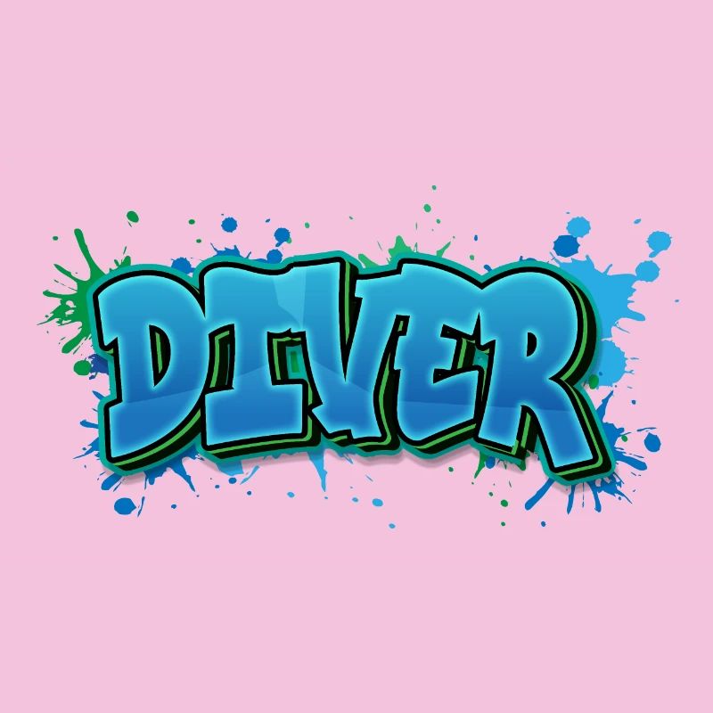 Diver Graffiti Paint Splash - Cadeau pour les plongeurs