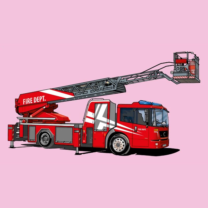 Fire brigade with ladder