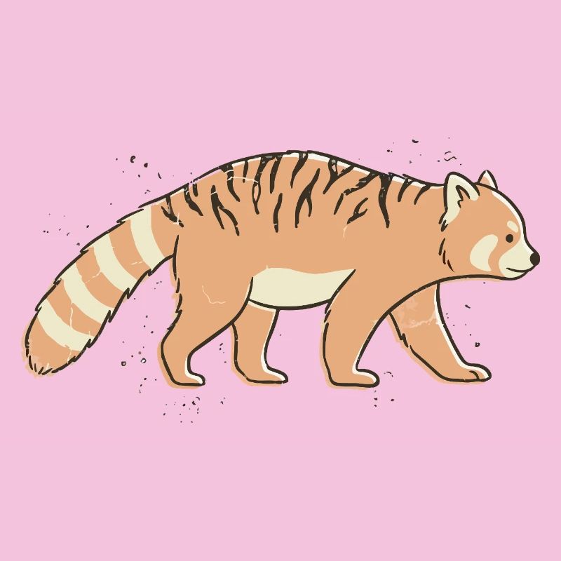 Panda Roux à Rayures Tigre