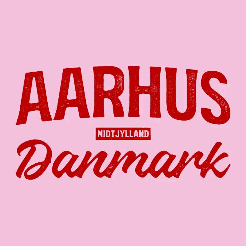 Aarhus Danmark Lettrage Rétro