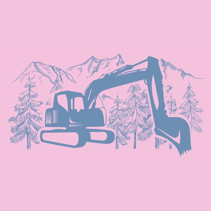 Bagger Silhouette Baugeräteführer Arbeit