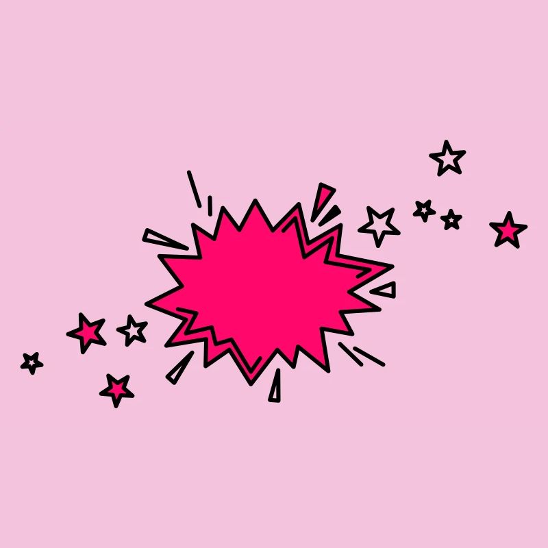 Comic Element in schwarz und pink