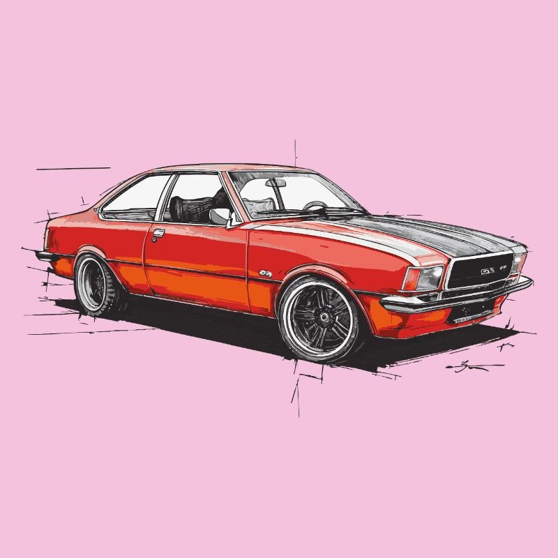 Roter Oldtimer-Coupéwagen