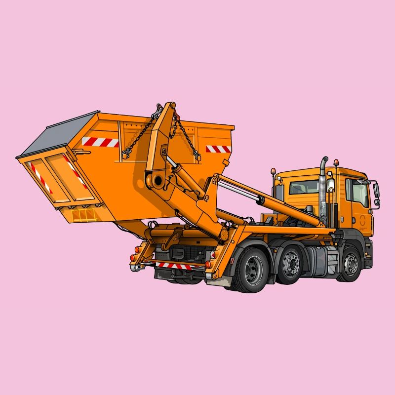 Truck with skip, skip loader