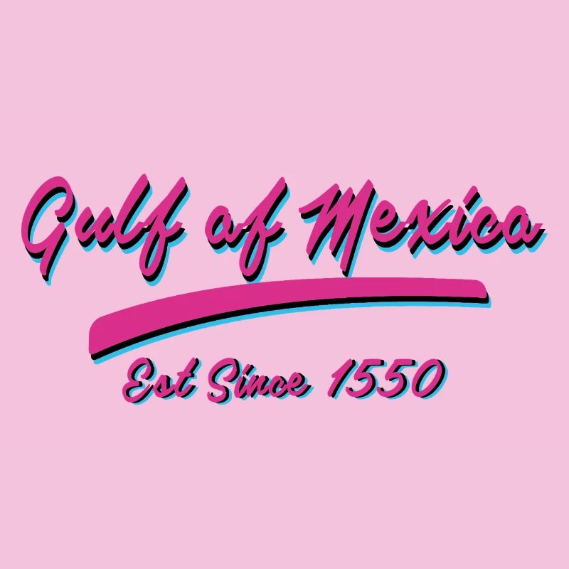 Conception de texte rétro du golfe du Mexique