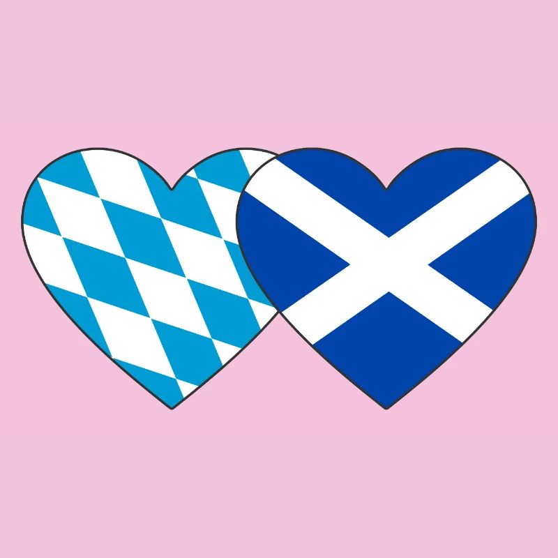 Bavière, Écosse, Drapeau, Coeur