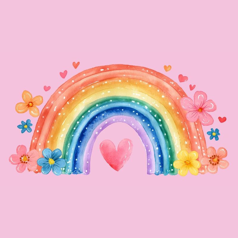 Regenbogen Einschulung – Süßes Mädchen Design