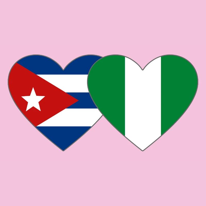 Drapeau du Nigeria Drapeau du cœur du Cuba