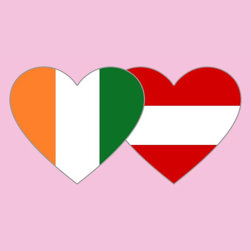 Côte d'Ivoire Austria Flag Heart