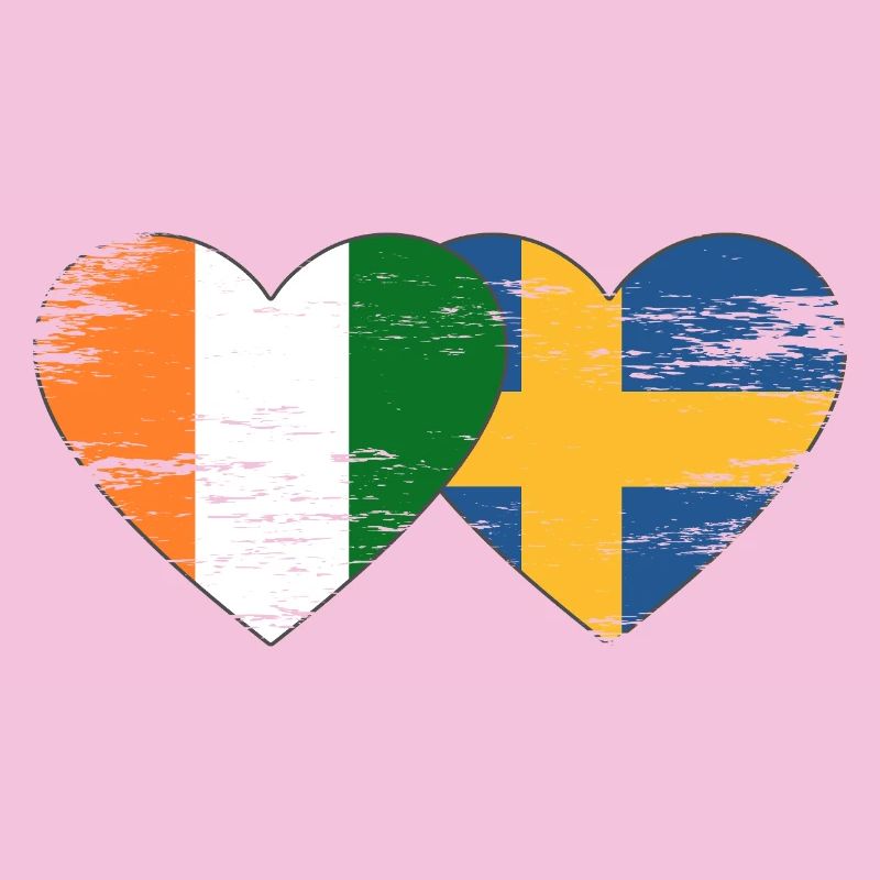 Cœur du drapeau de la Côte d’Ivoire de la Suède utilisé