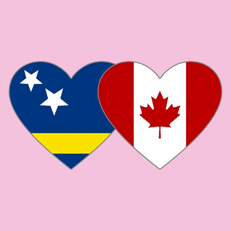 Cœur du drapeau du Canada de Curaçao