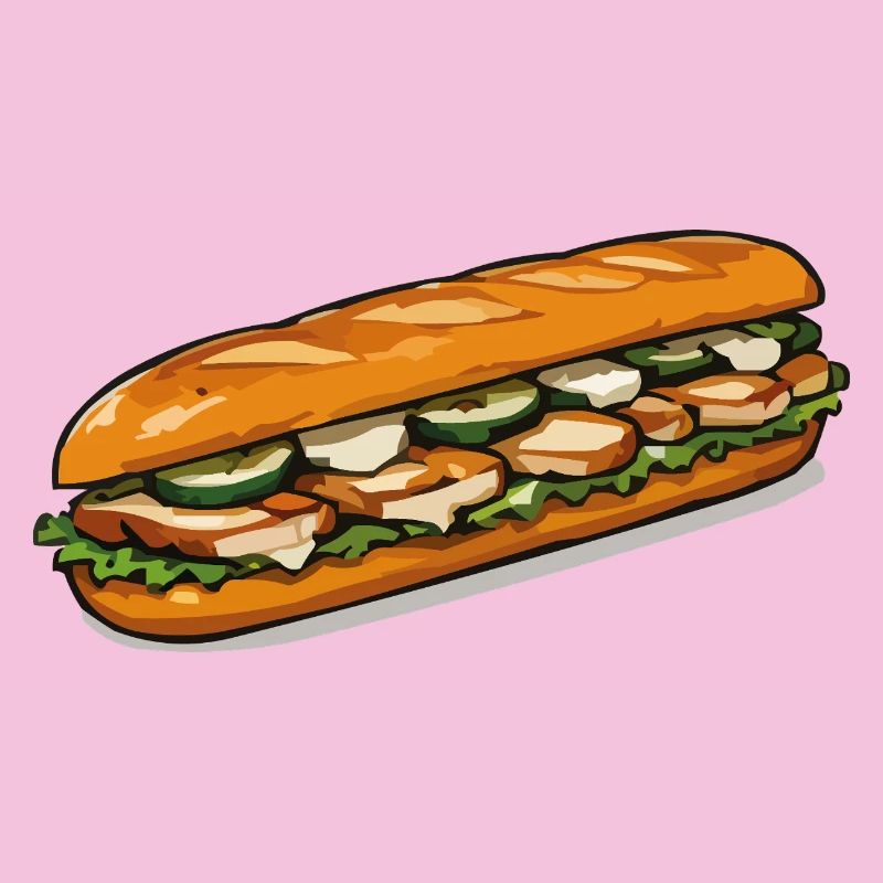 Bunter Baguette-Sandwich