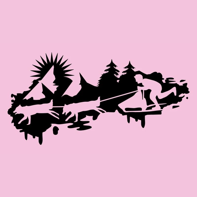 une course de chiens de traîneau