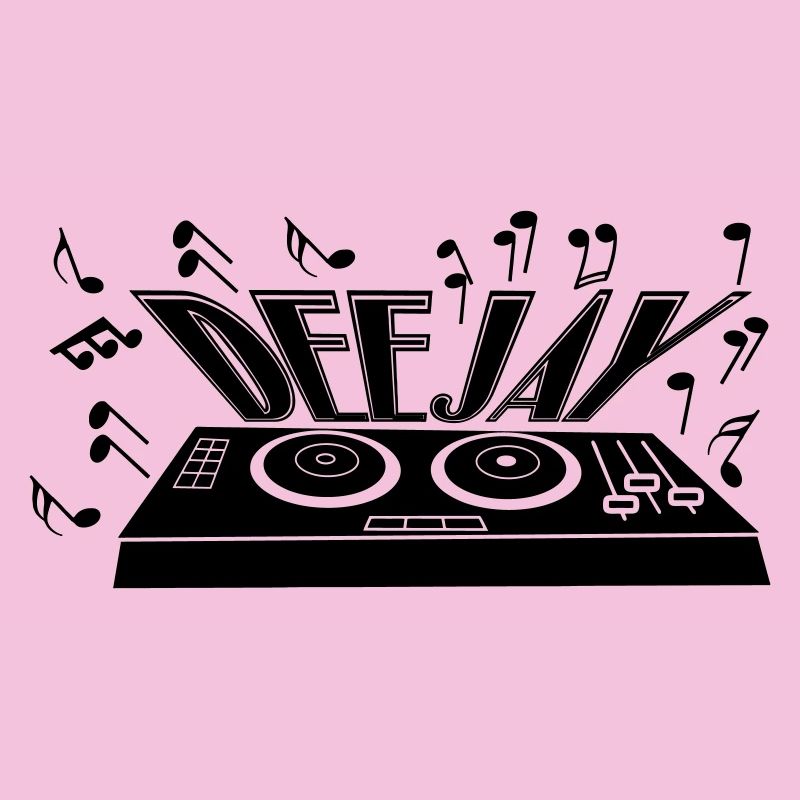 Deejay with turntable and tones