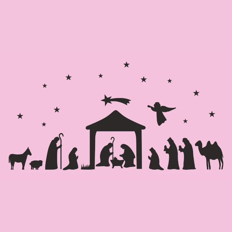 Weihnachtskrippe Silhouette Krippenszene