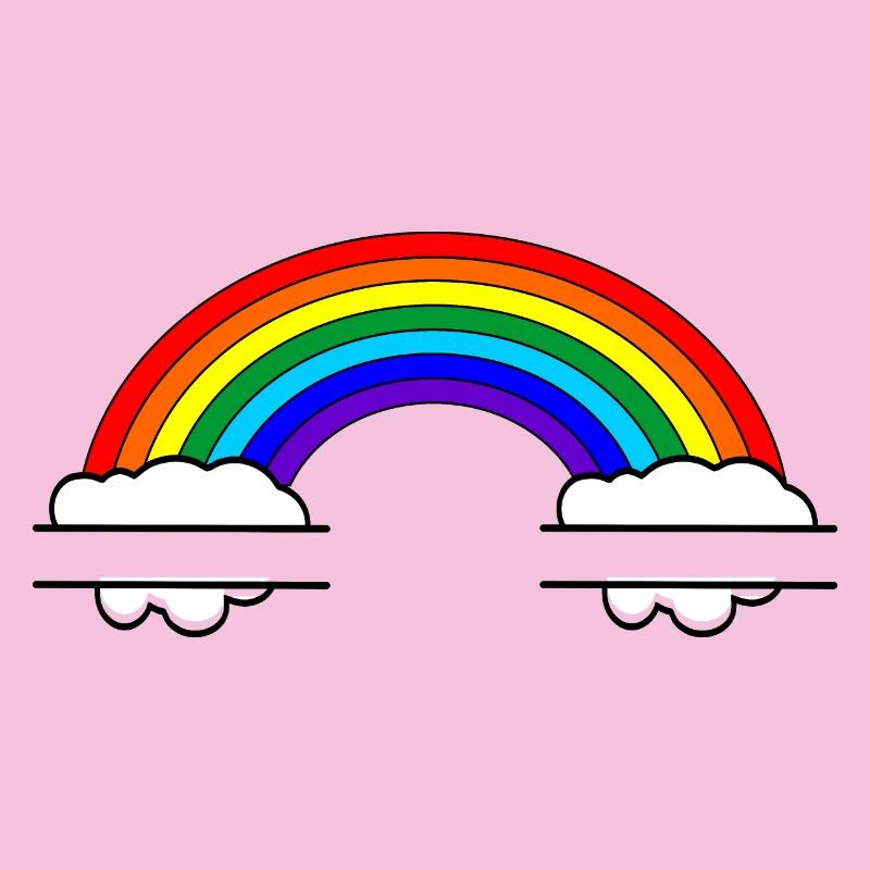 Rainbow with two name bubbles