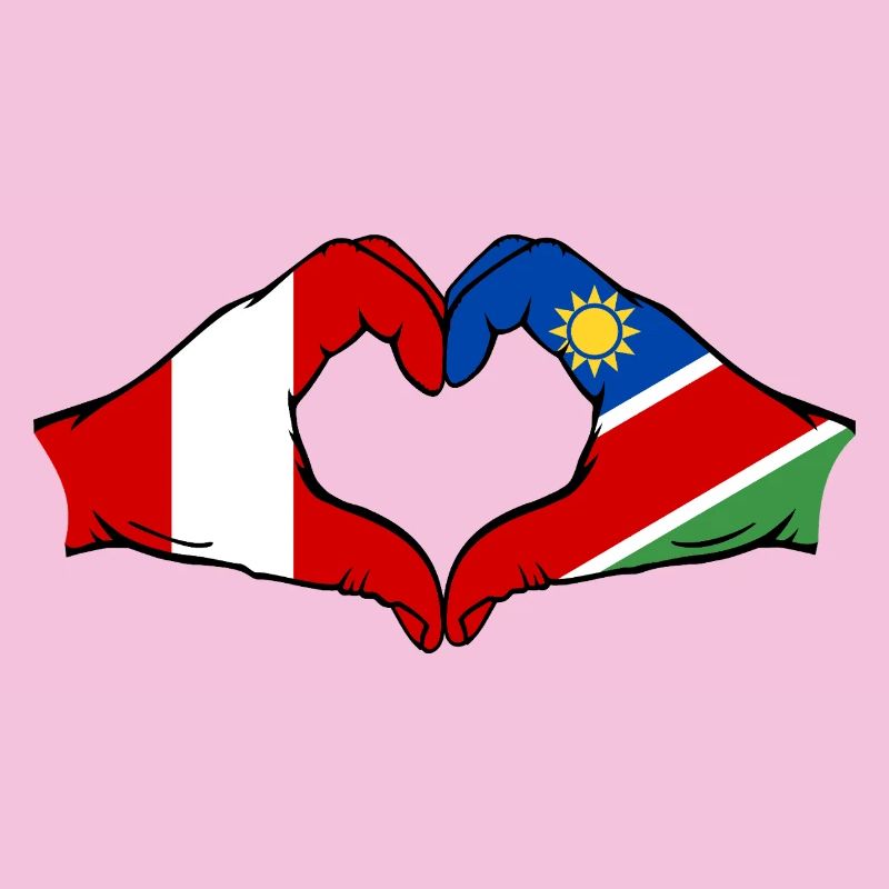 Peru Namibia Flagge Herz