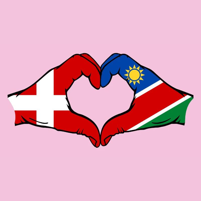 Denmark Namibia Flag Heart