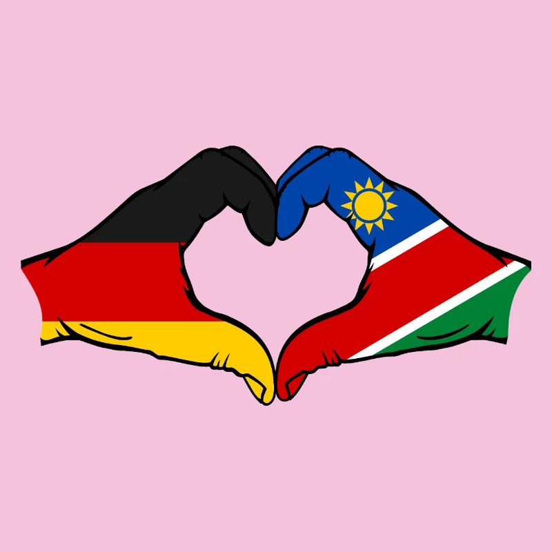 Germany Namibia Flag Hands Heart Shape
