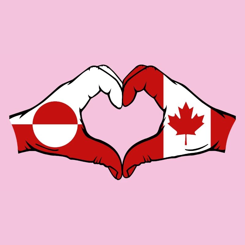 Drapeau du Canada Groenland, Mains en forme de cœur