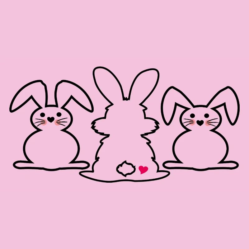 three Easter bunnies