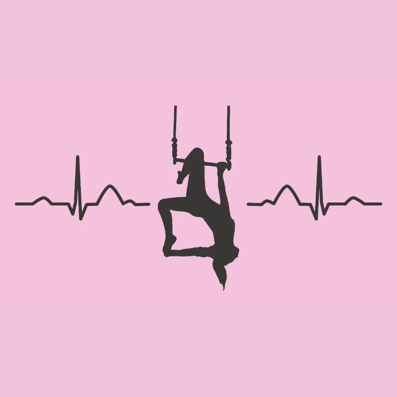 Aerialist Hearbeat ECG Cloud Swing Trapezoid