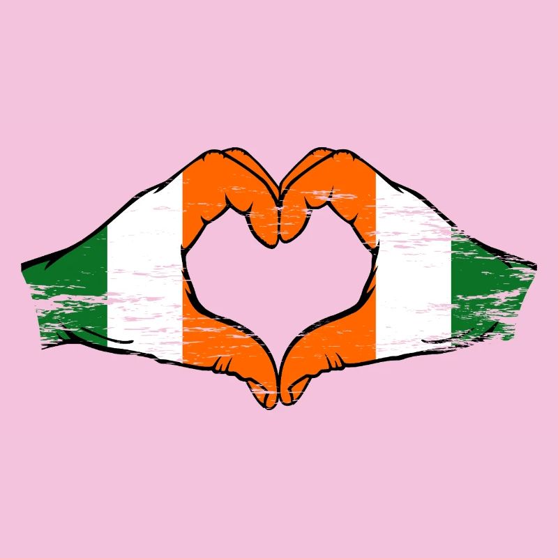 Drapeau de la Côte d’Ivoire d’Irlande Cœur utilisé
