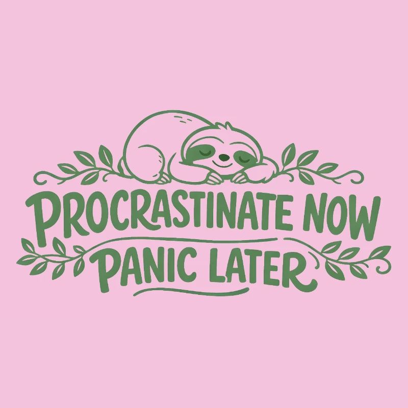 Faultier Spruch - Procrastinate Now Geschenk