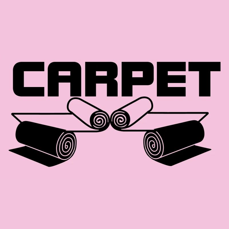 Carpet rolls logo carpet shop with text CARPET