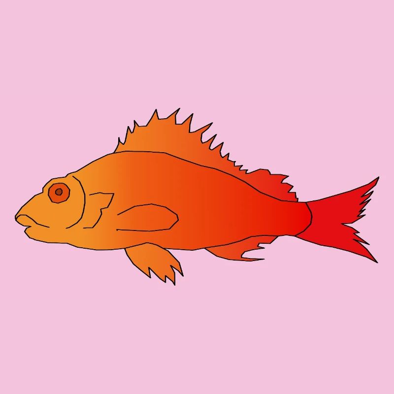 Fish with a serrated fin