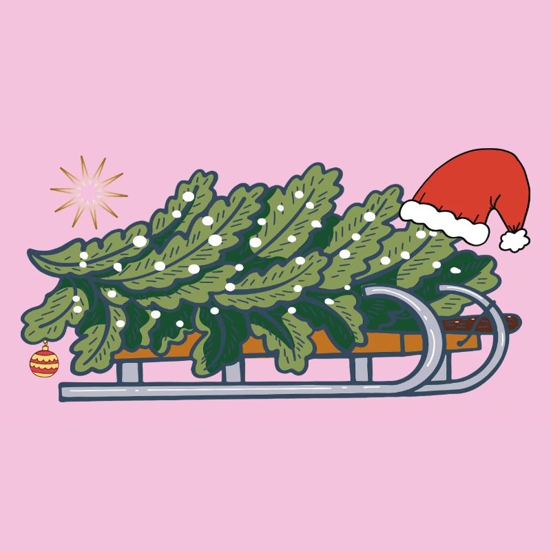 Christmas tree on a sleigh