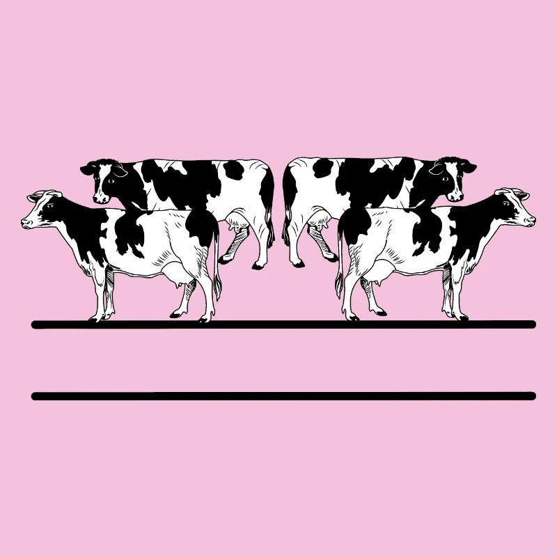 Four cow black and white monogram