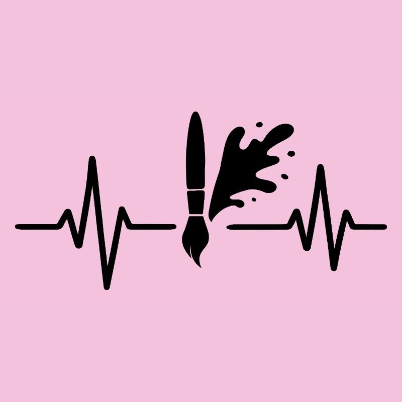 Paint Roller Heartbeat Line DIY Painter Design