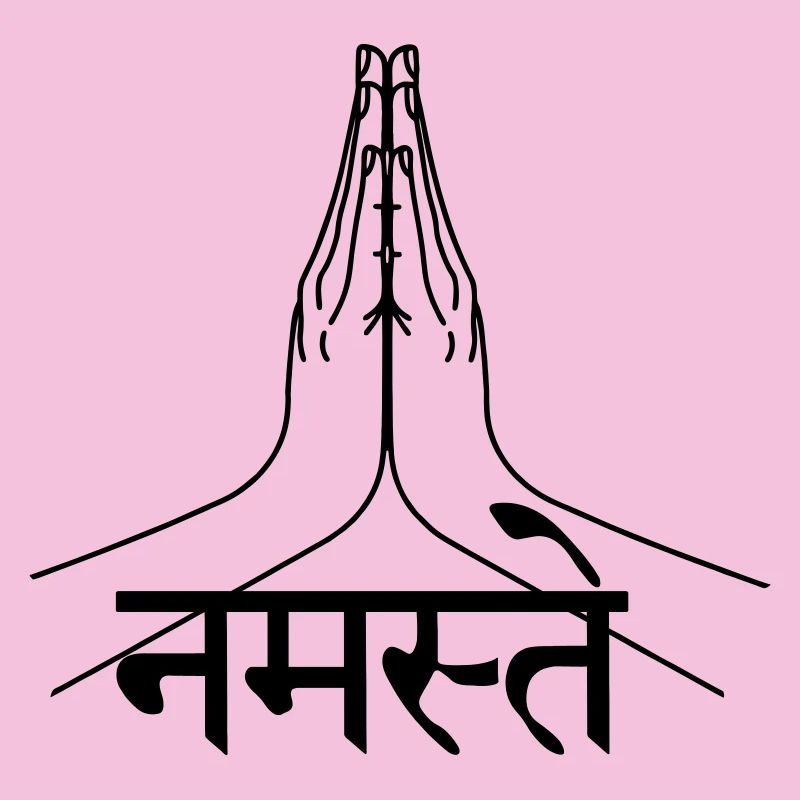 Namaste Sanskrit écrit mains