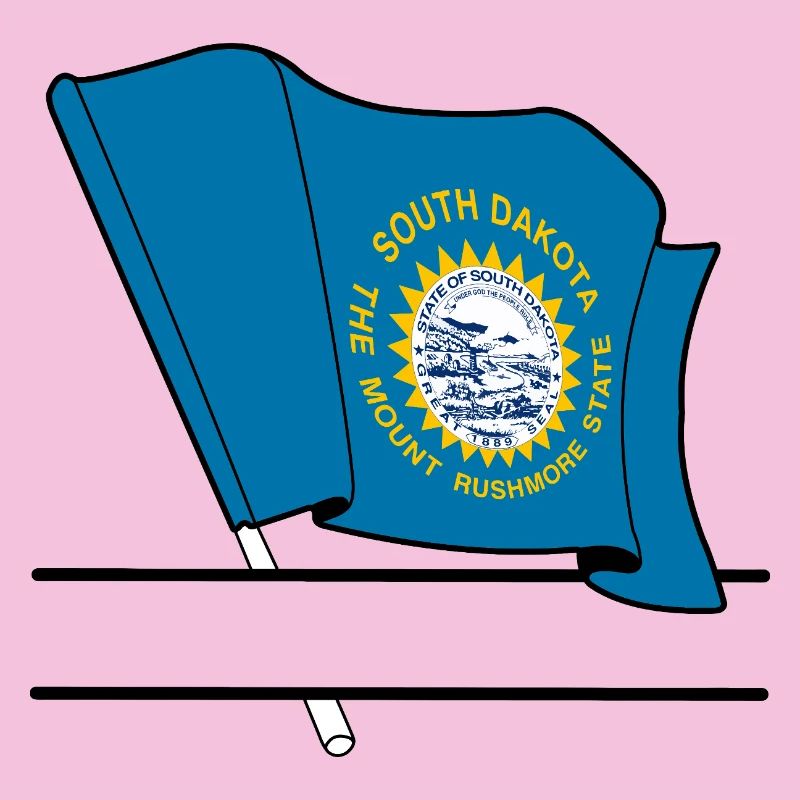 Bannière de texte du drapeau du Dakota du Sud