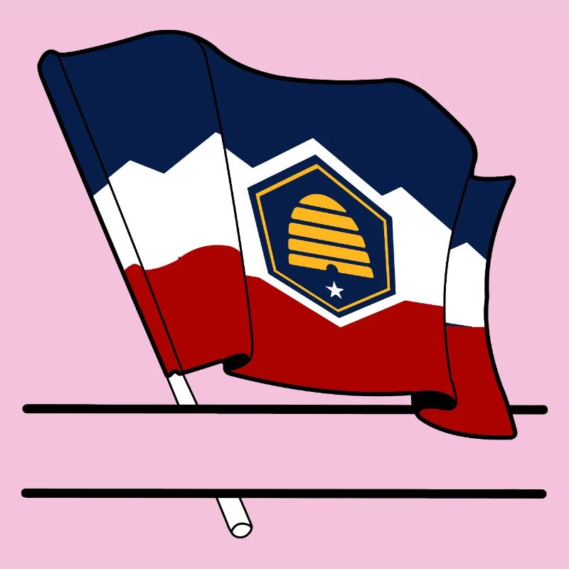 Drapeau Utah bandeau de texte