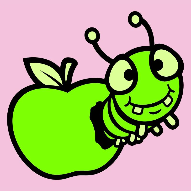 Chenille peeps trou de pomme bande dessinée drôle mignon mignon mignon