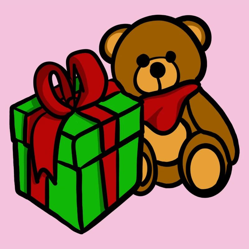Teddy hat ein Geschenk